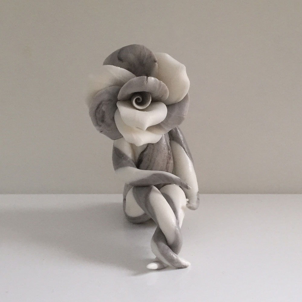 Grey Rose Flower Sculpture