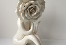 mrs big head rose ceramicsculpture