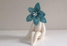 Turquoise Lily Flower Sculpture