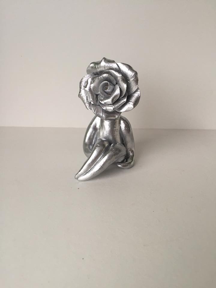 Silver rose flower lady